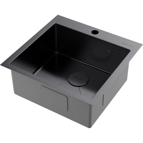 Кухонная мойка из нержавейки Omoikiri Akisame 51-GM вороненая сталь