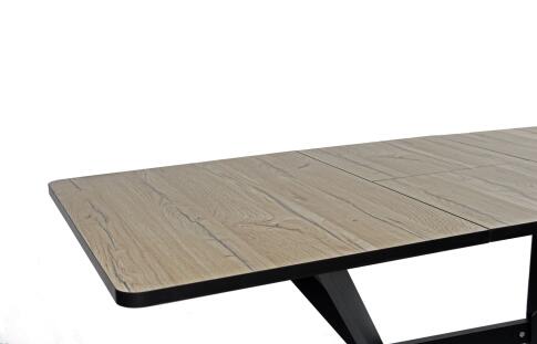 Стол ВВР Миллер дуб кера/черный №7, Пластик 120-160/80