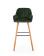 Стул барный HALMAR H93 темно-зеленый/орех