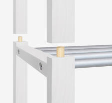 Полка для обуви Sheffilton Альберо SHT-SR9 артикул ПЛТ-175 беленый/алюм.металлик (+)