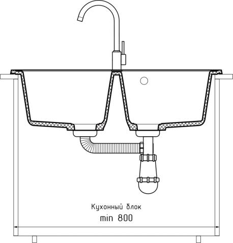 Кухонная мойка GRANFEST STANDART S-780K серый
