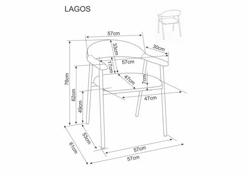 Стул SIGNAL LAGOS D Raven 24 бежевый/дуб