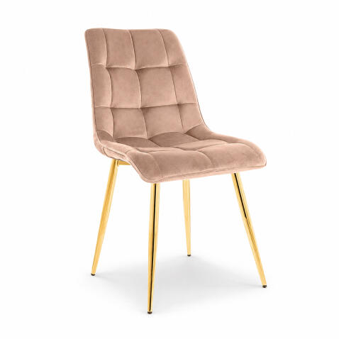 Стул SIGNAL CHIC Velvet Bluvel 28 бежевый/золотой