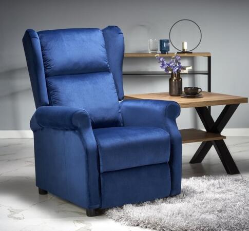 Кресло HALMAR AGUSTIN 2 раскладное, темно-синий