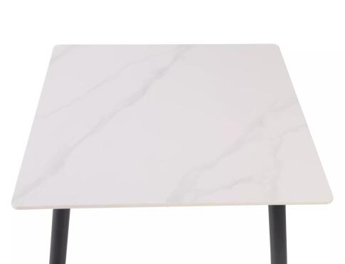 Стол обеденный SIGNAL RION белый лак/черный 80/80