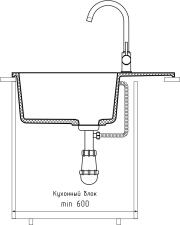 Кухонная мойка GRANFEST URBAN UR-668L белый