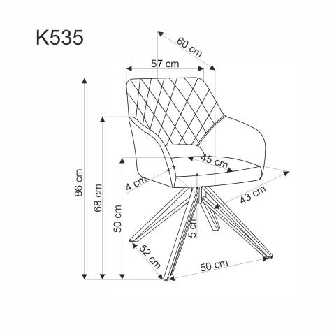 Стул HALMAR K535 бежевый/черный, поворотный