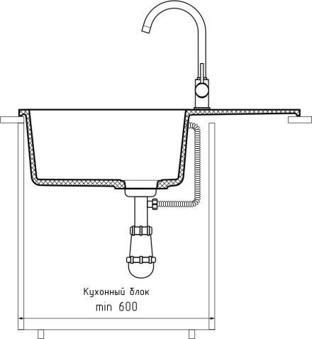 Кухонная мойка GRANFEST URBAN UR-678L темно-серый