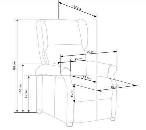Кресло HALMAR AGUSTIN раскладное, серый