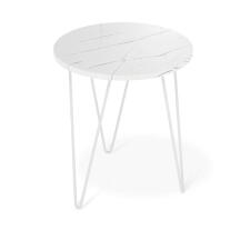 Стол журнальный Sheffilton SHT-CT79 белый мрамор/белый муар