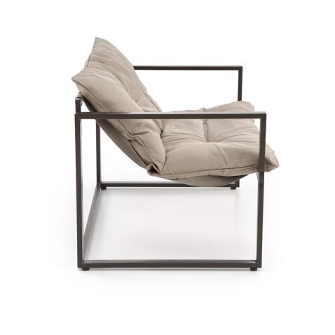 Комплект HALMAR SHARK (софа + 2 кресла + стол журнальный) черный/капучино