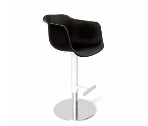 Стул барный Sheffilton SHT-ST31/S128  чёрный/хром/белый муар