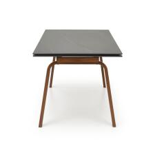 Стол обеденный HALMAR LOZANO черный мрамор/ореховый 140-200/82