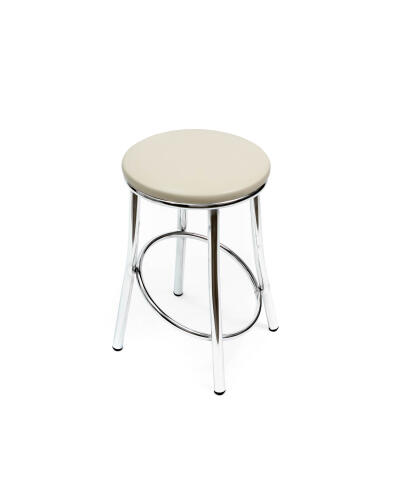 Табурет ВВР Сфера ваниль/хром, экокожа