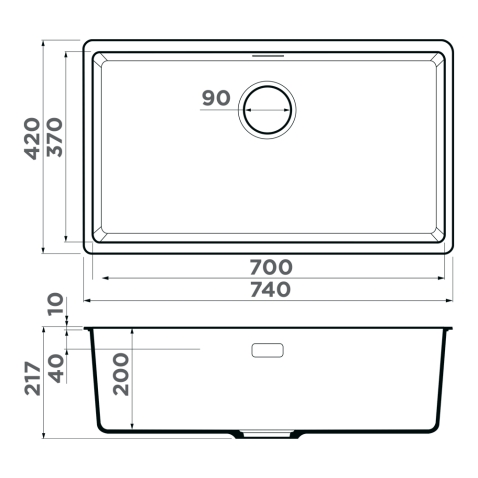 Кухонная мойка Omoikiri Kata 74-U-ES Artgranit/эспрессо