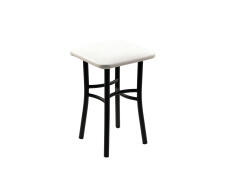 Табурет ВВР Квадрат белый крокодил/черный, экокожа