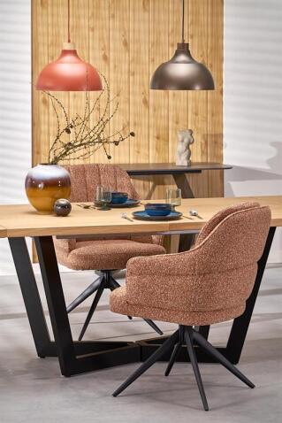 Стол обеденный HALMAR MASSIVE 2 дуб натуральный/черный 160-250/90