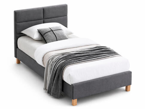 Кровать SIGNAL SIERRA Velvet tap. 150 серый/дуб, 90/200
