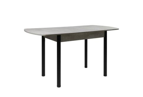 Стол ВВР ЛДСП Раздвижной Камень Светлый/Прямое черный, 110/150/70