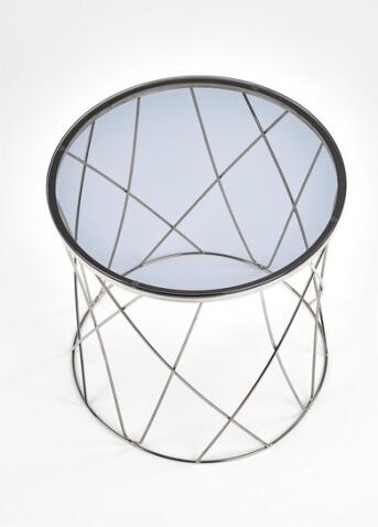 Стол журнальный HALMAR SELENA дымчатый/хром, 55/55