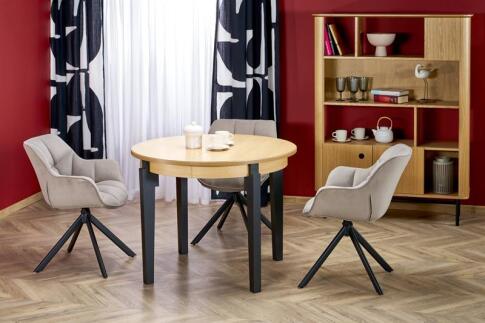 Стол обеденный HALMAR SORBUS дуб натуральный/черный 100-200/100