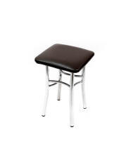 Табурет ВВР Квадрат шоколад/хром, экокожа