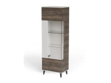 Шкаф-витрина HALMAR RANDOM 2 W-1 кашемир/орех/черный