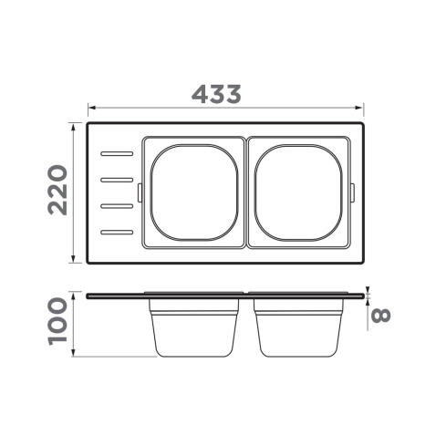 Контейнер для мойки Omoikiri DC-02-2 GB