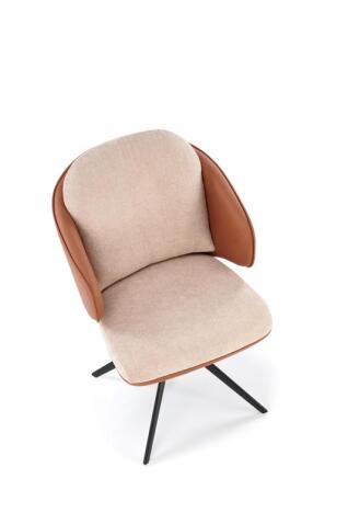 Стул HALMAR K554 коричневый/бежевый/черный, поворотный