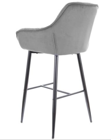 Стул барный SIGNAL CHERRY H-1 Velvet Bluvel 14 серый/черный