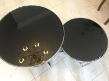 Комплект SIGNAL DELIA II (2 стола журнальных) черный/хром, 60/52 Комплект SIGNAL DELIA II (2 стола журнальных) черный/хром, 60/52