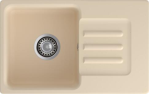 Кухонная мойка GRANFEST SMART SM-680L бежевый + сифон