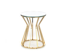 Стол журнальный HALMAR AFINA S зеркало/золотой, 45/50