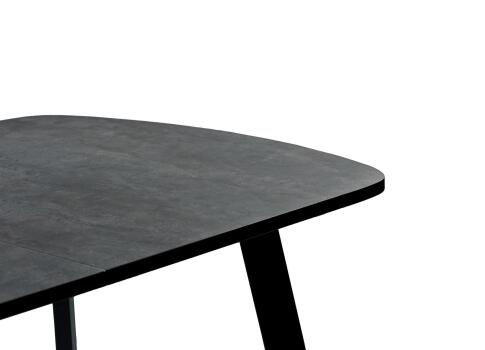 Стол ВВР ЛДСП Раздвижной Камень Темный/Профиль Черный, 110/150/70