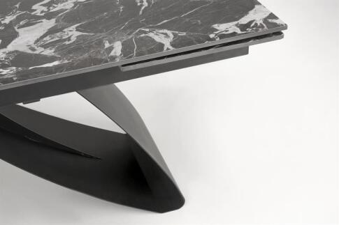 Стол обеденный HALMAR HILARIO черный мрамор/черный 180-260/90