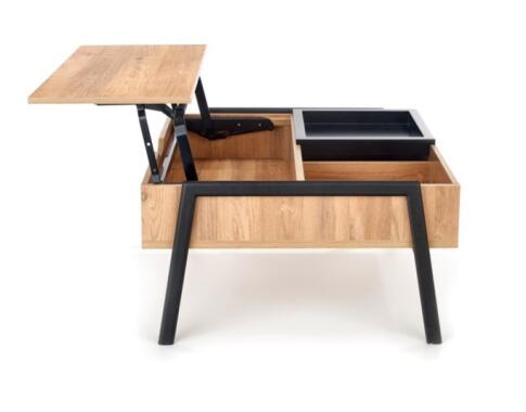 Стол журнальный HALMAR PODIUM натуральный/черный, 85/80/43-64