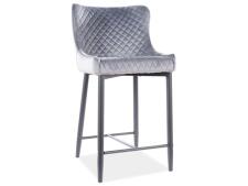Стул барный SIGNAL COLIN B H-2 Velvet Bluvel 14 серый/черный