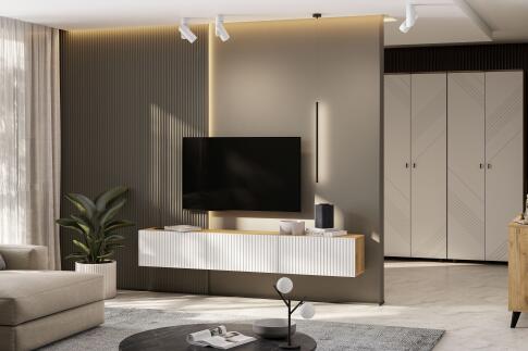 Тумба NN Мебель (МС Байкал К) Дуб Золотой/Белый матовый