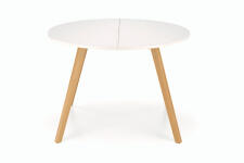 Стол обеденный HALMAR RUBEN белый матовый/натуральный 102-142/102 Стол обеденный HALMAR RUBEN белый матовый/натуральный 102-142/102