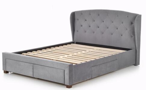 Кровать HALMAR SABRINA серый/орех, 160/200