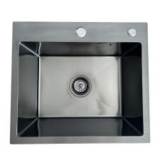 Кухонная мойка из нержавейки BLANTEK LS-5044B Nano black