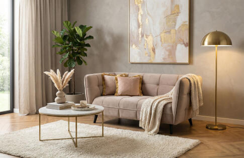 Диван SIGNAL CASTELLO 2 Velvet Bluvel 40 темно-бежевый/венге