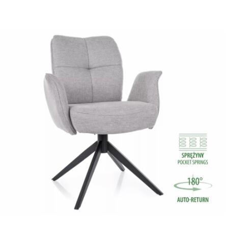 Стул SIGNAL WING Brego 02 светло-серый/черный, поворотный