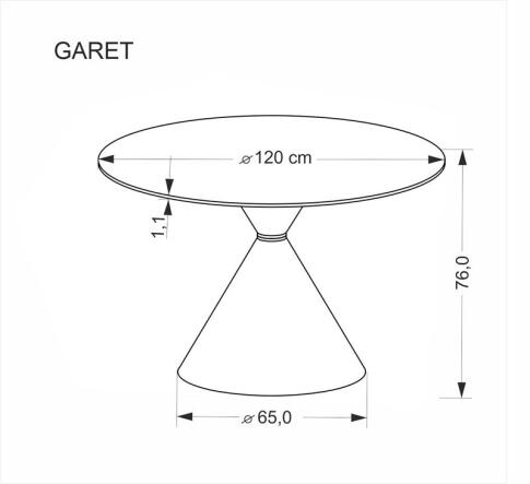 Стол обеденный HALMAR GARET белый мрамор/черный 120