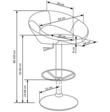 Стул барный HALMAR H15 серый/хром Стул барный HALMAR H15 серый/хром