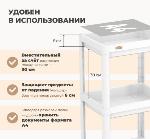 Стеллаж Sheffilton SHT-SS25-4 белый