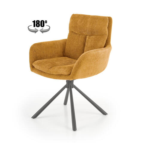 Стул HALMAR K495 горчичный/черный, поворотный