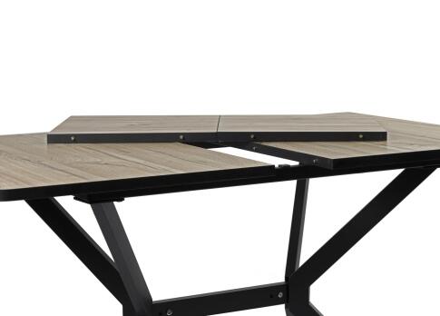 Стол ВВР Миллер дуб кера/черный №7, Пластик 120-160/80