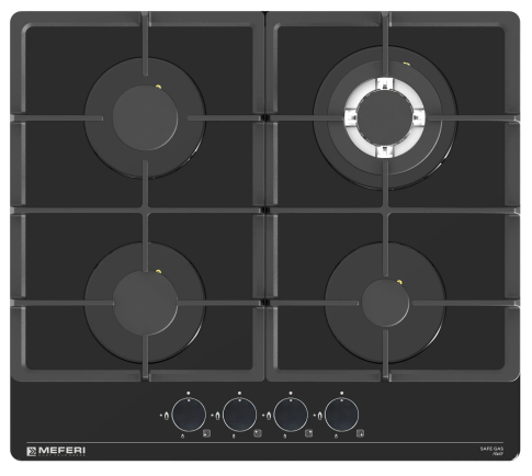Варочная панель газовая MEFERI MGH604BK GLASS POWER