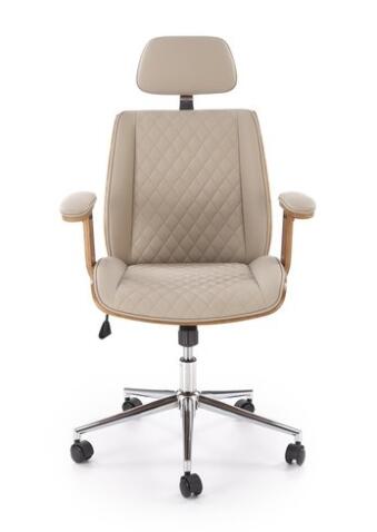 Кресло компьютерное HALMAR TIMBER бежевый/орех